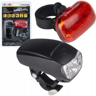 Osvetlenie bicyklov Dunlop LED svetlá predné + zadné na bicykel 1000 lm batéria